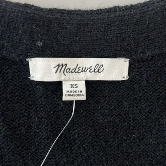 NWT Madewell V-Neck Relaxed Cardigan in True Black Size XS - Picture 5 of 13